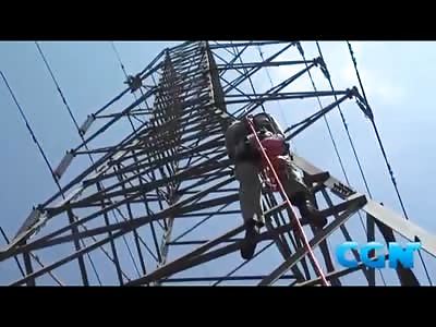 Suicide Jump off Power Tower with the Cameras Rolling (New)