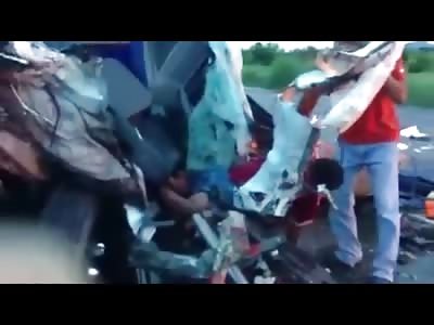 Boy cant get out of Car because his Legs are Both Brokedn