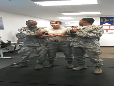 US Air Force Girl gets Tazed and has Wandering Hands 