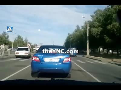 Girl in Summer Dress is Sent Flying by Speeding Car