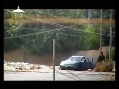 Man peering into Abandoned Car is Vaporized instantly