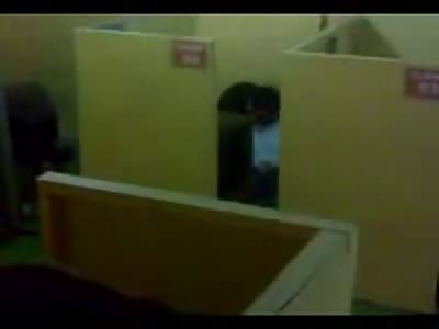 Girl in Hijab gives Handjob and Blowjob at Work