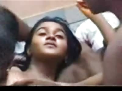 FROM SOURCE: Hot Sister is Tagged by her Brother and his Friend 