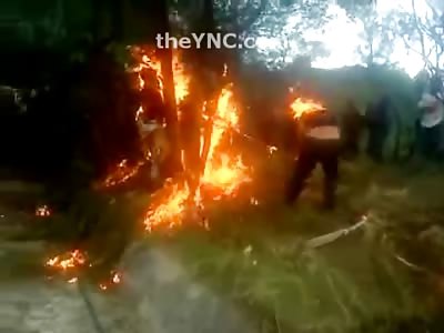 Three Men accused of Murder Set on Fire and Lynched by Mob Wanting Justice