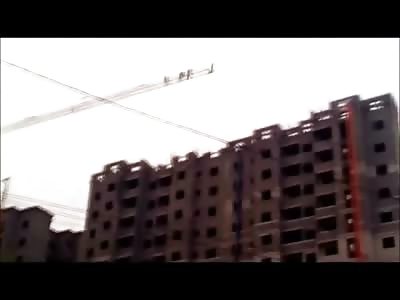 Better Version of Crane Suicide shows Moment of Impact on Construction Site