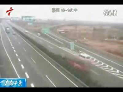 Bad Day? Man is Rear Ended on the Highway then Catches on Fire and Runs Away from Car