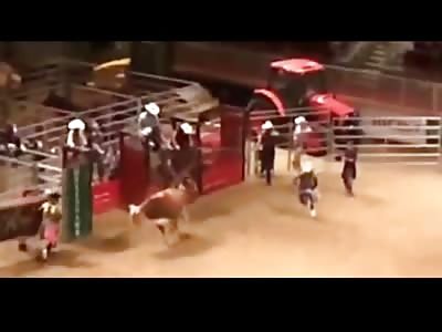 Angry Bull Gives Camera Man some Serious Lift Off....