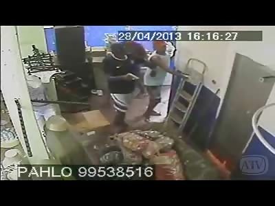 Three Thugs Run into Store all Shooting at Rival