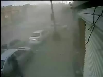 Happy Couple Crossing the Road are Blown to Bits by incoming Mortar