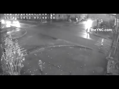 Woman stops in the middle of the Street and pays with her Life