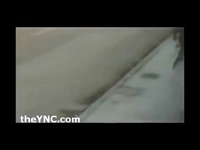 Protester in Pink Shirt is Shot Down by Fellow Protester Comrade