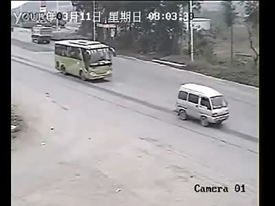 Scooter vs HUGE Truck.......Truck Wins (2 Angles) Both Riders Dead