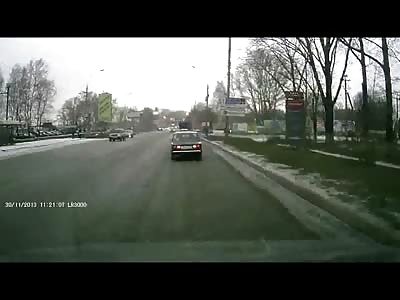 Distracted Man is Blasted by Car to the Horror of Girl inside Car