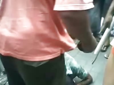 Thief Beaten all the way to the Police Station