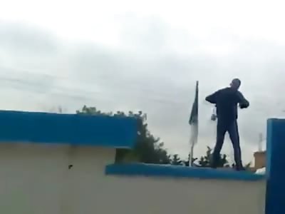 Hes not Kidding...Man lights Himself on Fire to make a Point