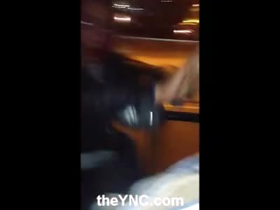 Thief is Being Beaten inside of a Bus so Bad his Eye Nearly Pops out