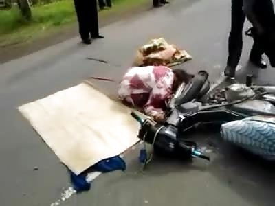 A Gore Optical Illusion: Woman looks like shes Cut right in Half but Video proves Otherwise