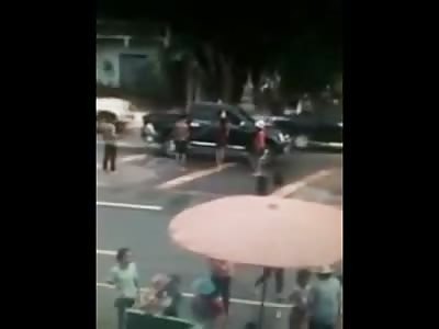 Truck pulls Up to Deliver Funny and Fast Slap Knockout