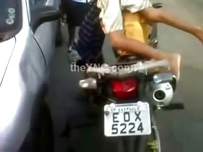 Quick KARMA: Thief Shot Dead and Left to Die on Motorcycle that he Stole 