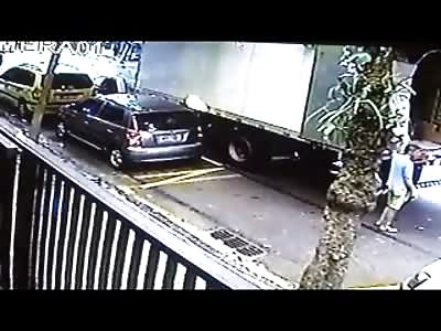 BRUTAL: Man is Fatally Struck by Wreckless Car While Packing up a Moving Truck (Almost Ripped in Half)