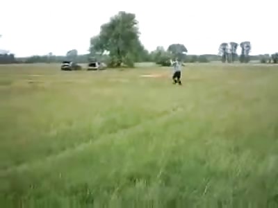 WIND POWER: Kite Rider is Lifted 100 feet off the Ground then Violently Slammed Down