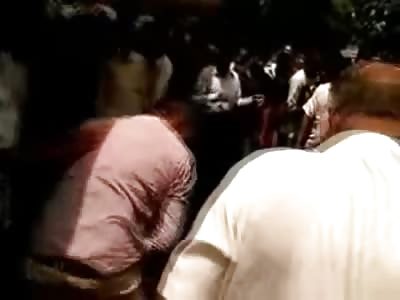 Remorseful Crying Thief is Beaten in the Knees with a Stick