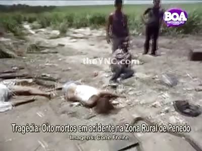 Death everywhere..8 People Ejected from Van