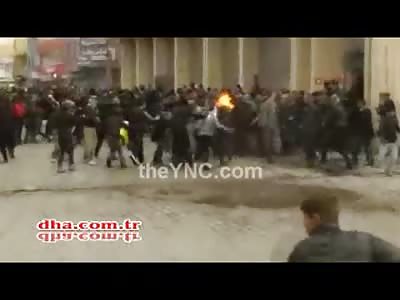 You're Doing it Wrong ... Man Catches Fire Trying to Throw a Molotov Cocktail