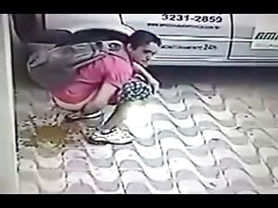 Disgusting Projectile Diarrhea in the Parking Garage...Yep, Watch Slow Motion