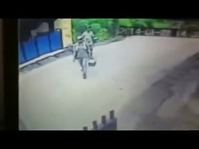 Little Kid Opens the Door and Bolts out of his Home Sadly he is Runover by Motorcycle 