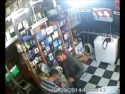 Sneaky Fucker Stabs Man in the Neck While He's Working