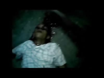 Boy shot in the Face wants to Stay Alive and continues to Gasp for Breath 