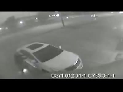 KARMA JUSTICE: Moronic Man Steps on His Own Fire Bomb While Trying to Vandalize Car 