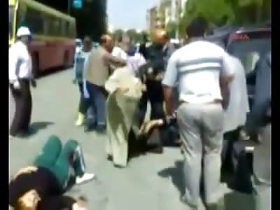 Lucky Lady is Saved by Good Samaritans as her Husbands Stabbing Her .