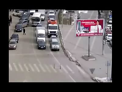 J Walking is Illegal..Watch What Happens to this Woman when She Tries it with a Dump Truck