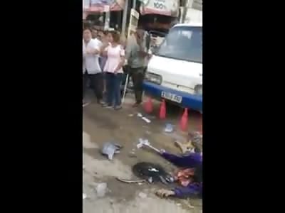 Womans Head Crushed by Tank Truck