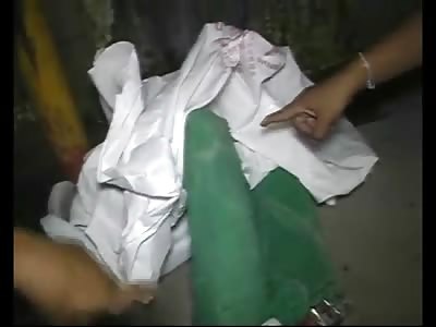 Punk Rock Female in Pink Hair and Green Pants Dead in the Street 