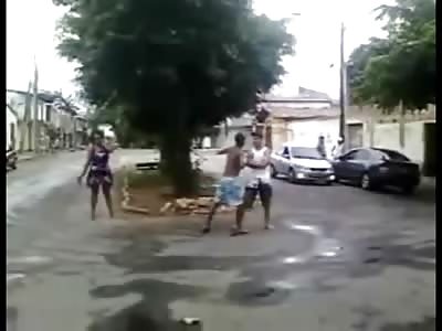 Dude Sniffing Glue is KO'd but Not Before he Takes one Final Inhale