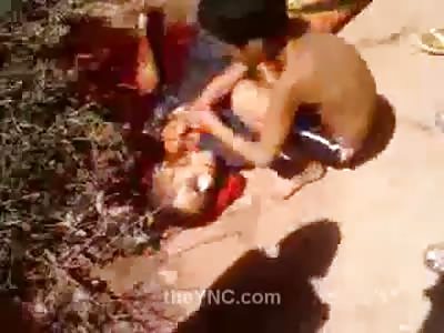 SHOCKING: Mans Little Son Tries to Keep the Blood from Coming out of his Dads Neck after Being Stabbed