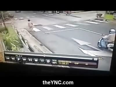 Unlucky Woman Dies at Intersection and Bike is Pinned in this Wild 2 For 1 Accident