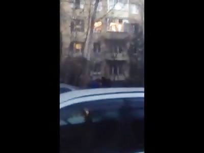 JUMPER: Russian Dude Has Just Had Enough of Life....Either That or he Ran out of Vodka