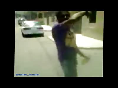 Maniac Sets Himself on Fire...and then just Runs Away