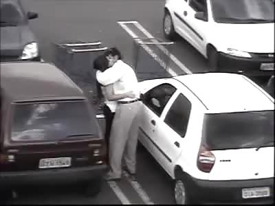 Couple Can't Wait to get Home...She Gives him Head Right in the Grocery Store Parking Lot