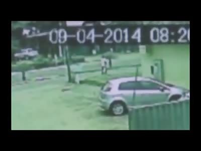 Girl on a Speeding Scooter meets a Police Car Rear End