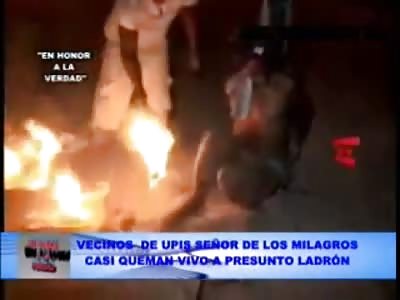 Thief Gets Some Insane Mob Justice...Few Moments after Clicking You're Going to See Some Fire