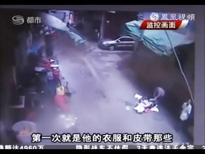 Sad Boy throws his Luggage Out and Then Jumps to his Death from Building