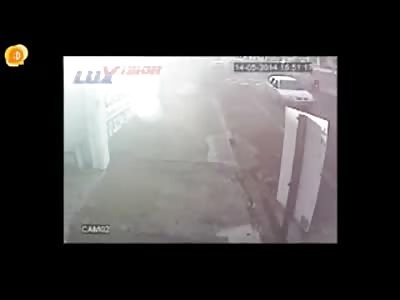 Couple on a Motorcycle are hit and Then Ran over by Another Car