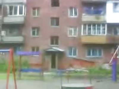 Man Does a Great Head First Swan Dive out of a Window to his Death