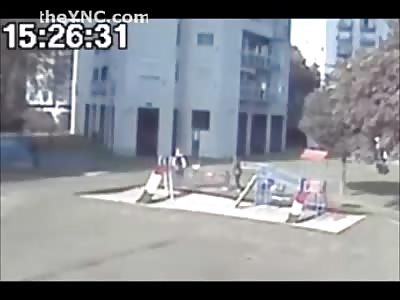 Kids and Parents Playing on Playground Witness a Horrific Incident....Landing of a Suicide