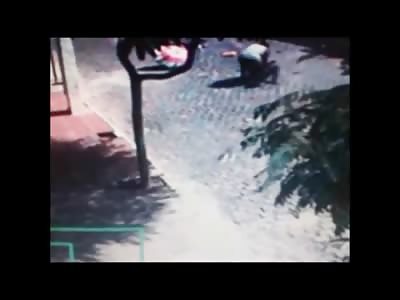 Lunatic Endlessly Stabs Woman in the Street 